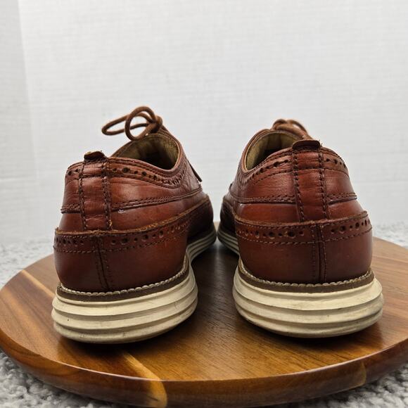 Cole Haan Mens 10.5M Original Grand Brown Woodbury Long Wingtip Casual Oxford - Picture 2 of 12